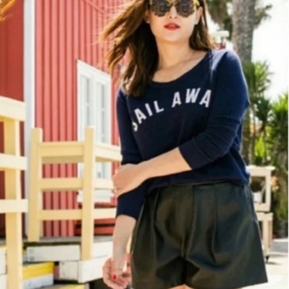 Anthropologie Sundry Sail Away Cruise Wear Beach Pullover Navy Top Small - Picture 2 of 9